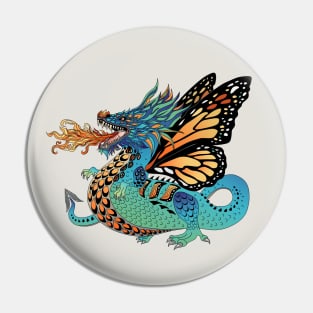 Monarch Butterfly Fire Breathing Dragon Pin