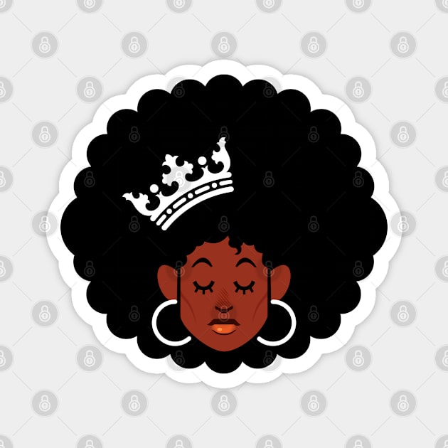 Black Queen Head Icon Magnet by AzulTigre