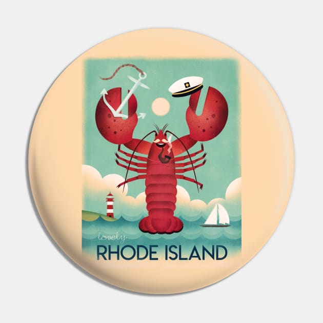 Rhode Island Pin by WickIllustration