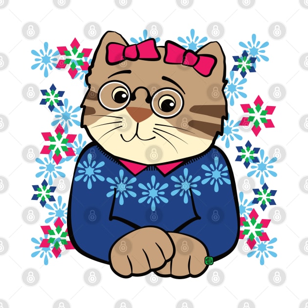 Christmas Sweater Cat by Sue Cervenka
