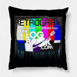 Retrogram Color Bars & Logo Pillow