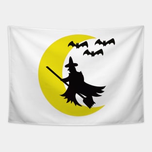 Halloween, holiday, decorations, witch, bats Tapestry