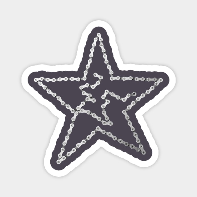 Bike Chain Star Magnet by NeddyBetty