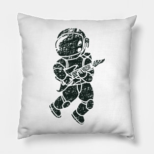 an astronaut playing guitar for icon or logo Pillow