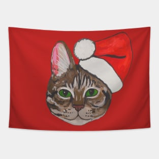 Santa cat Tapestry