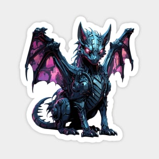 Cyberpunk Dragon Vector Graphic Magnet