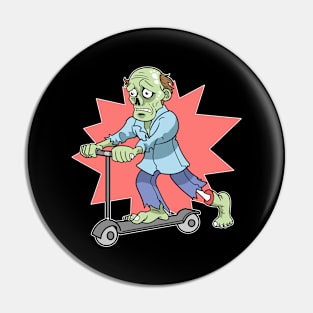 Undead Scooter Zombies Halloween Pin