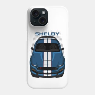 Ford Mustang Shelby GT350R 2015 - 2020 - Ford Performance Blue - White Stripes Phone Case