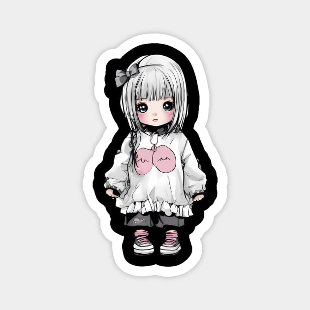 Sad Kawaii Girl Magnet by animegirlnft