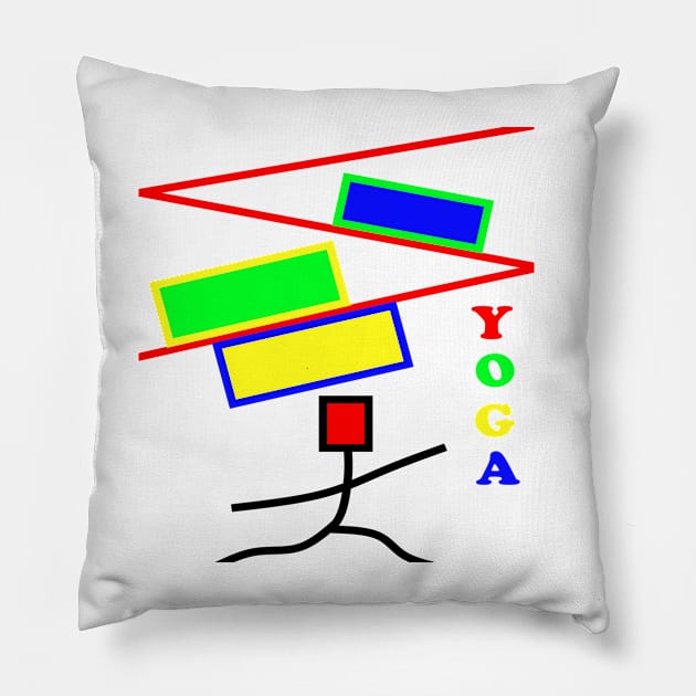 Colorful Yoga Pose Pillow by simonjgerber