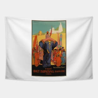 Visit Holy Isipatana, India - Vintage Travel Poster Tapestry