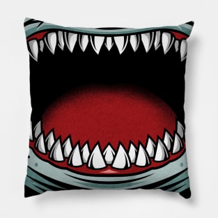 Jaws shark horror face Pillow