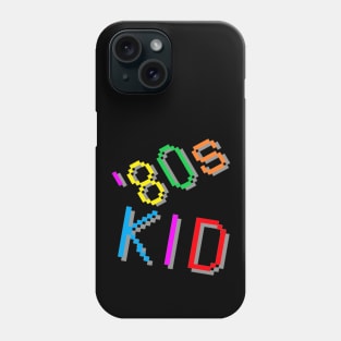 '80s Kid. Colorful Retro Design. (Black Background) Phone Case