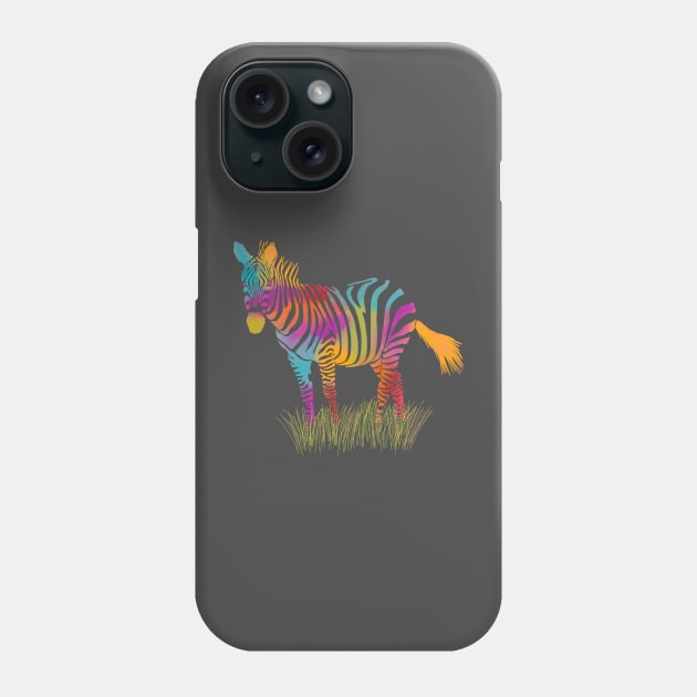 Rainbow Colored Zebra Phone Case by Alissa Carin