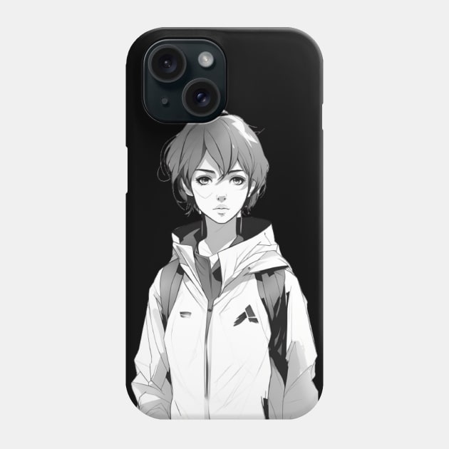 Anime Girl With Sport Jacket 01 Phone Case by SanTees