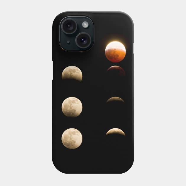 Moon Phases, Lunar Eclipse Phone Case by SWON Design