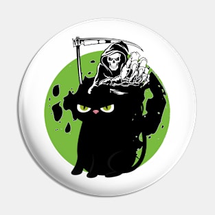 Death Rides A Black Cat Pin