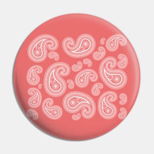 Paisleys on pink Pin