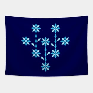 Winter floral blue heart design, version two Tapestry