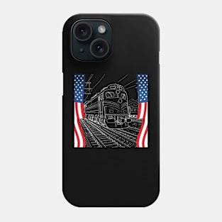 railroad spike american flag Train Gift for railway workers Phone Case