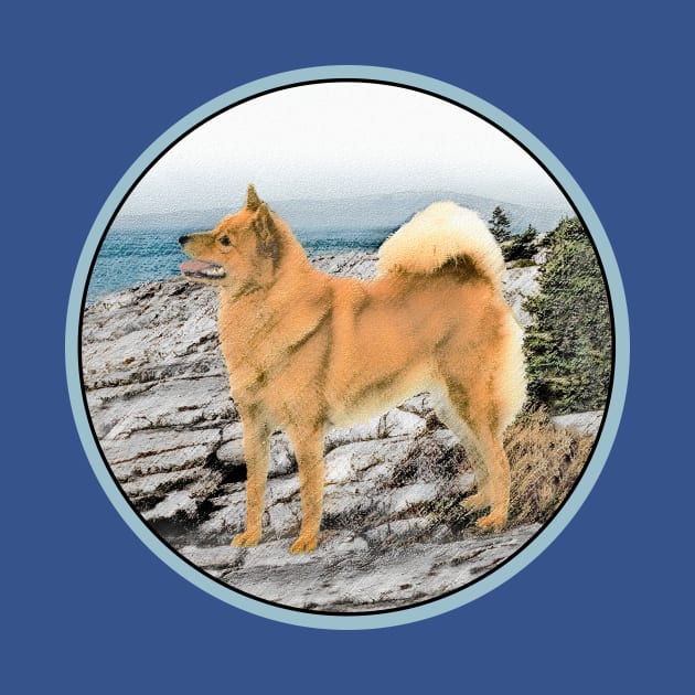 Finnish Spitz at Seashore by Alpen Designs