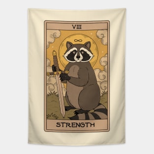 Strength - Raccoons Tarot Tapestry