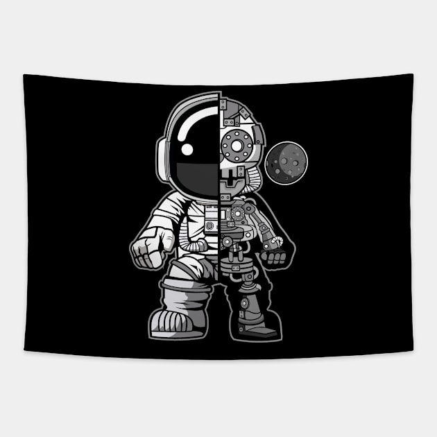 Astronaut Half Robot Tapestry by ArtisticParadigms