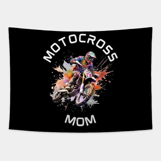 Motocross Mom Dirt Bikes Racer Tapestry by stickercuffs