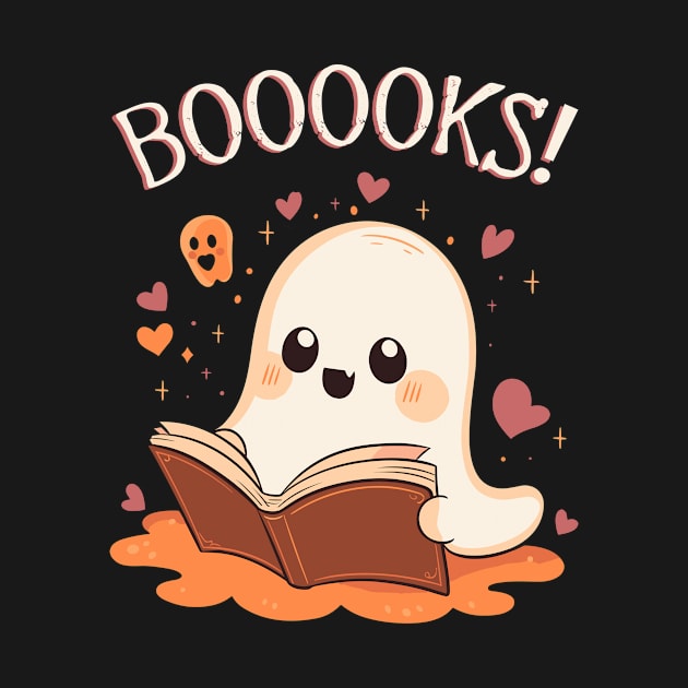 Cute Ghost Book T-Shirt, Halloween Teacher TShirt, Booooks Librarian Shirt, Bookworm Gift, Halloween Party Crewneck by Indigo Lake