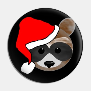 Christmas Raccoon Emoji Pin