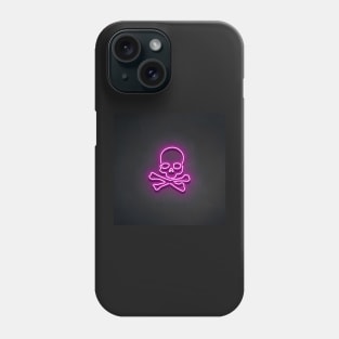 Neon Skull and Bones Phone Case