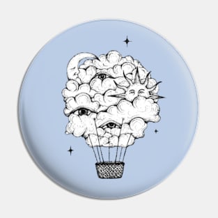 Celestial Balloon with Sun and Moon Pin