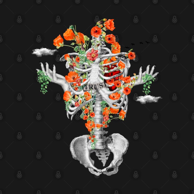 Floral SKELETON by ARTWEARABLE.MA