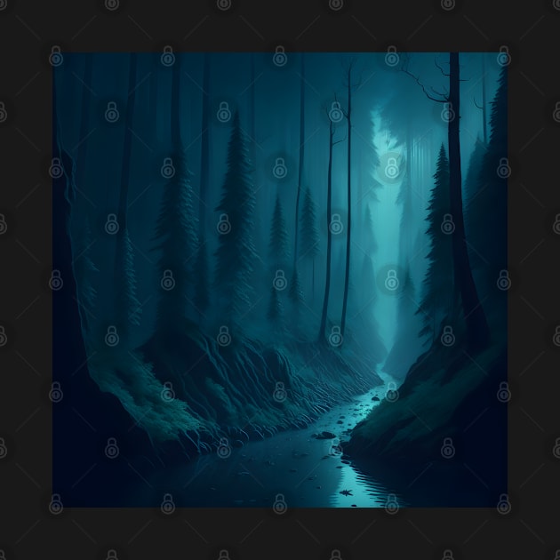 Mysterious dark forest. Fantasy forest by webbygfx