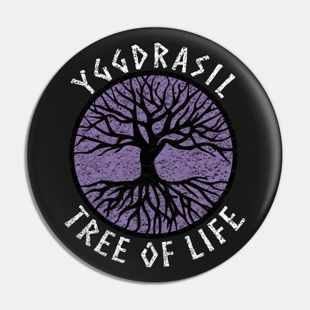 Tree of Life Yggdrasil Purple Valhalla Vikings Grunge Distressed Pin by vikki182@hotmail.co.uk