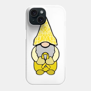 Gnome Holding A Yellow Awareness Ribbon Phone Case