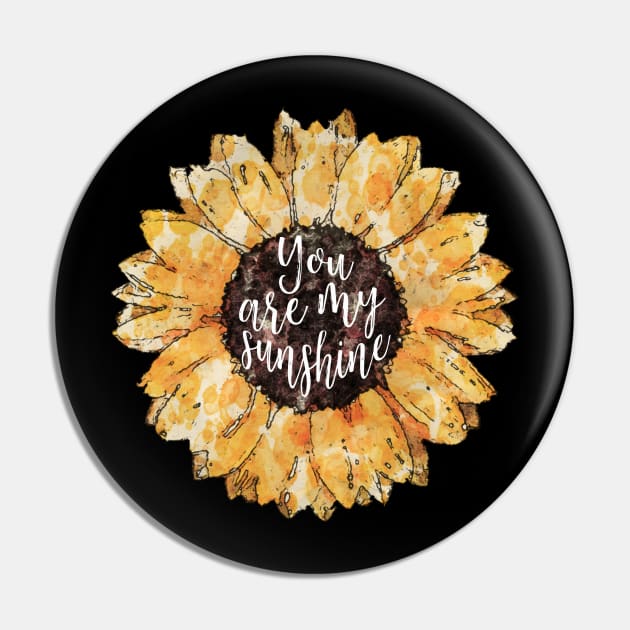 Sunflowers watercolor, you are my sunshine Pin by Collagedream