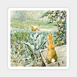 “Benjamin Bunny Watches Farmer Brown” by Beatrix Potter Magnet