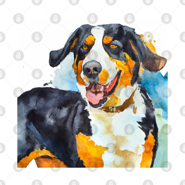 Watercolor Greater Swiss Mountain Dog - Dog Lovers by Edd Paint Something