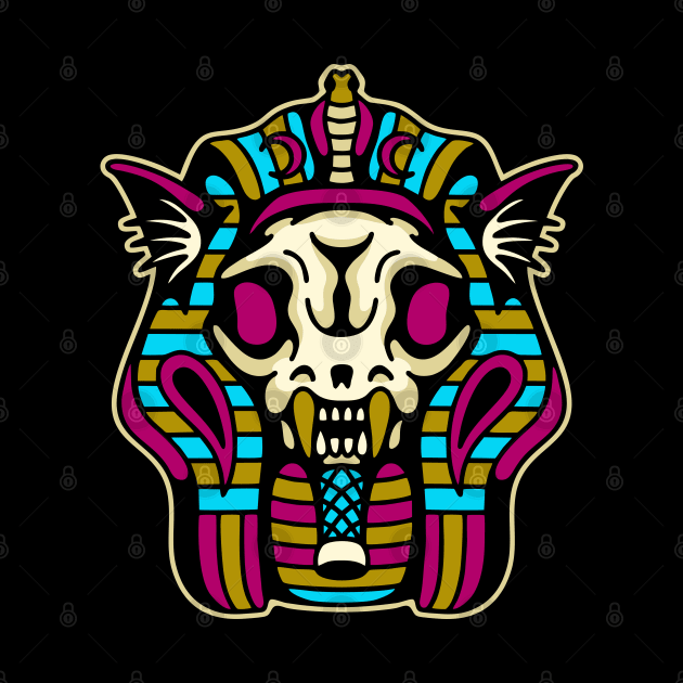 Pharaoh skull cat by Bojes Art