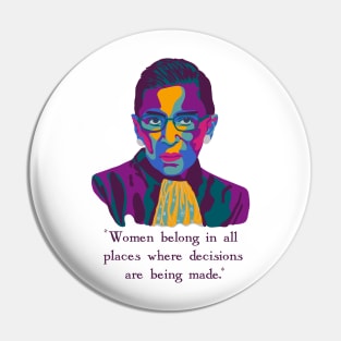 RBG Portrait and Quote Pin