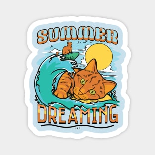 Summer Dreaming Cat Magnet