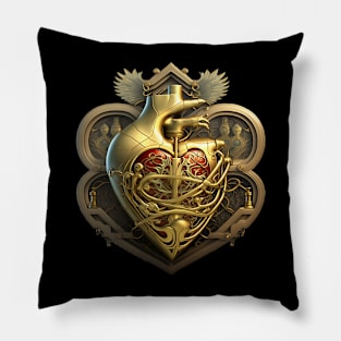 Golden Royal Heart Pillow