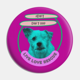 Rescue, adopt don't shop, oney eyed rescue dog Pin