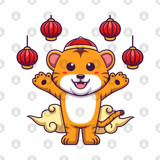 Cute chinese tiger artwork by onama.std