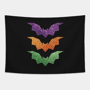 3 Halloween Glitter Bats Tapestry