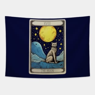 The Moon Tarot Card : Cat Edition Tapestry