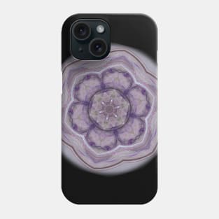 Fractal kaleidoscope flower in purple Phone Case