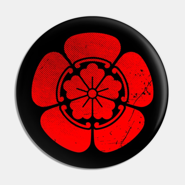 Samurai Family Crests - Oda - Red Pin by BadBox