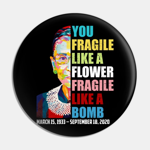 Not Fragile Like A Flower Fragile Like A Bomb Ruth Bader Ginsburg Dies Pin by FisherSmalljLyEv